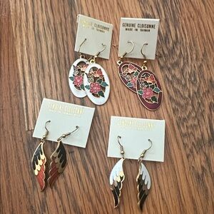 NWT Vintage Cloisonne Earrings